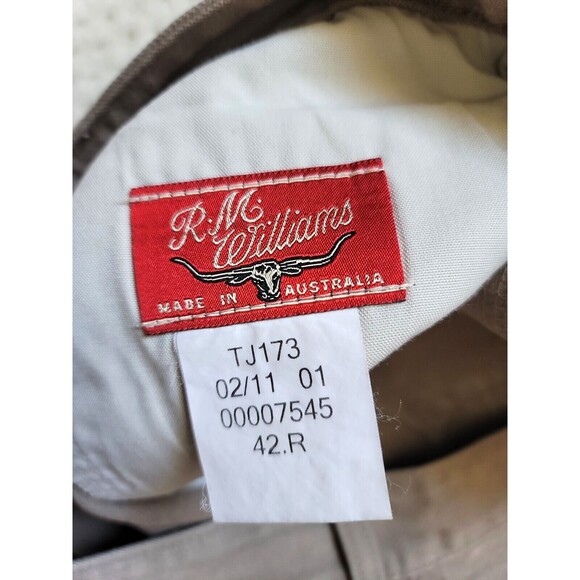 RM Williams Denim Australia Made Jeans Pants Mens 42R Straight Khaki Brown - Picture 7 of 8